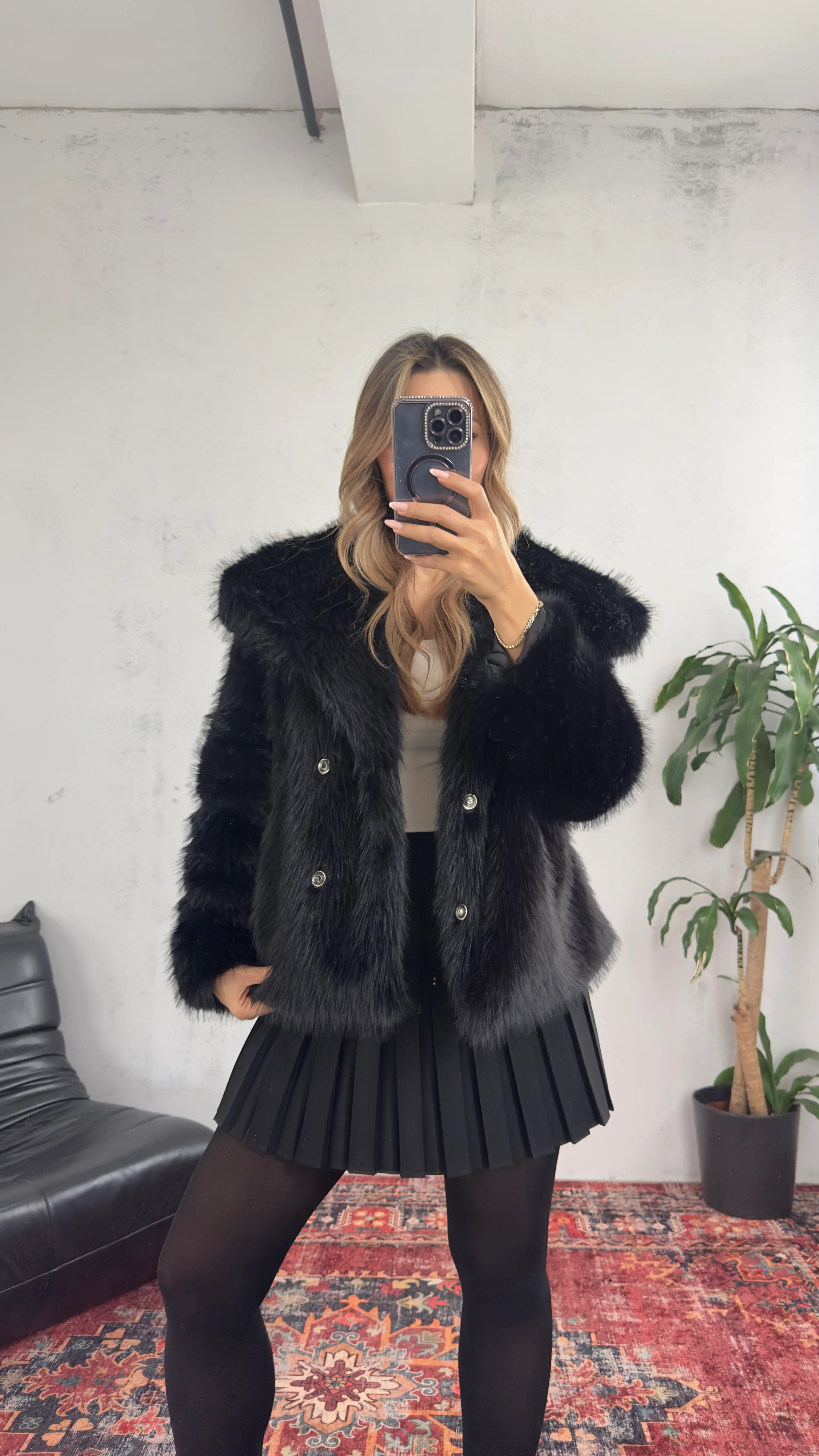 Premium İthal Kürk - siyah