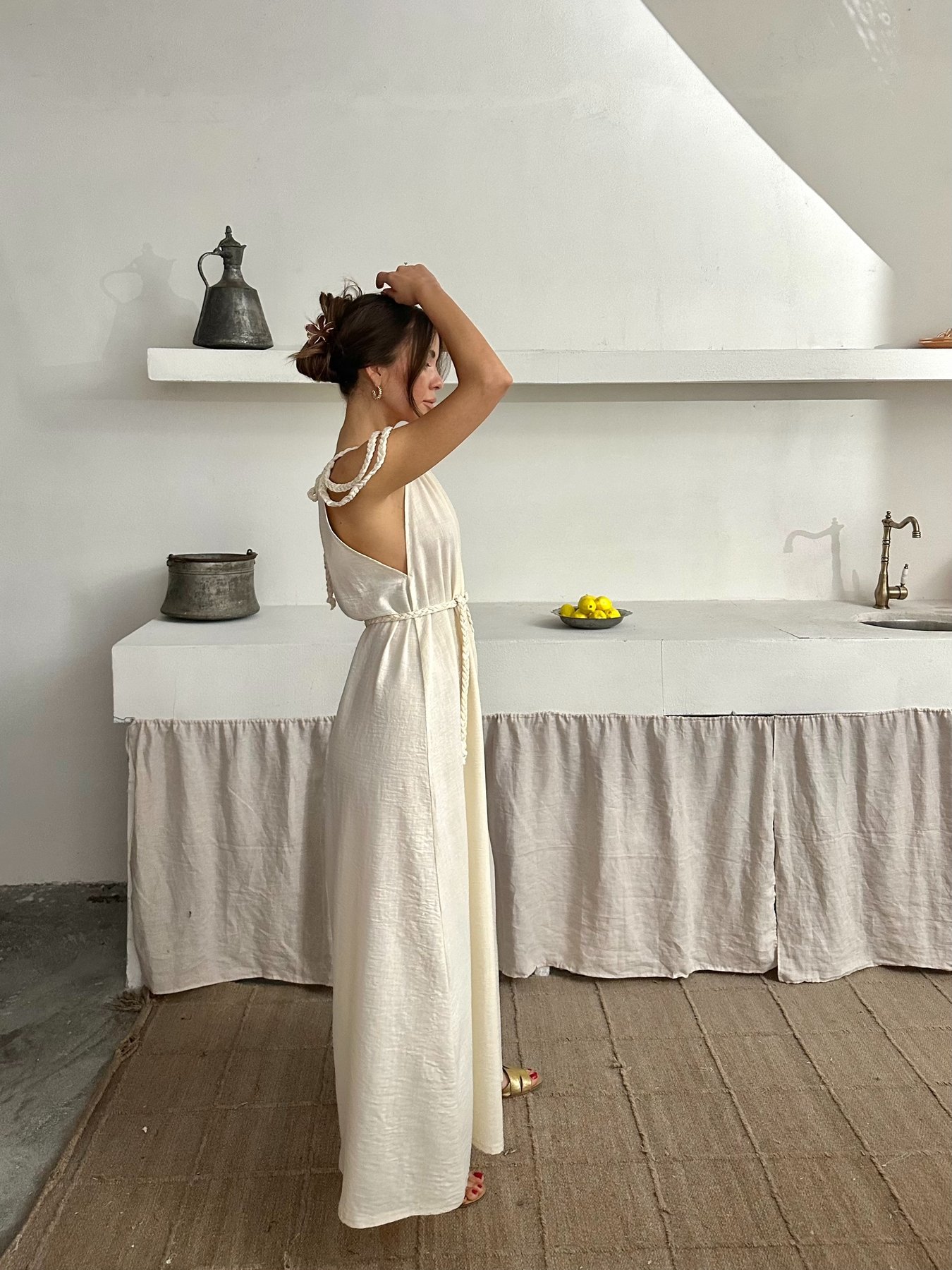 ÖRGÜ DETAYLI HELEN ELBİSE