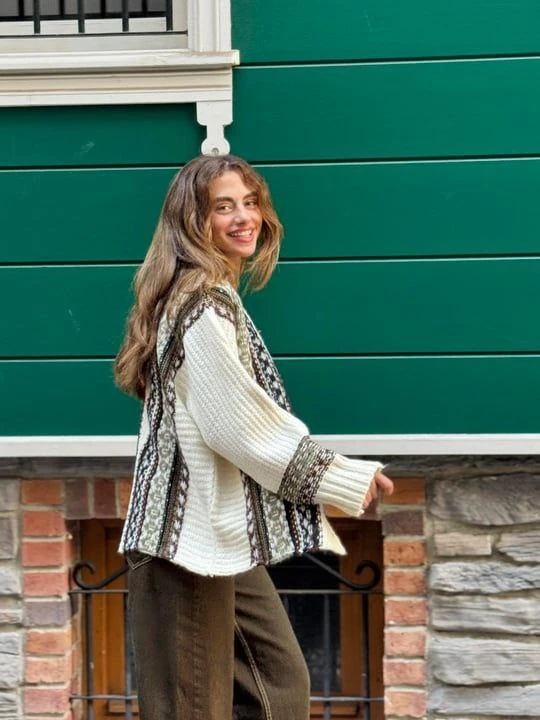 Vintage Desenli Hırka