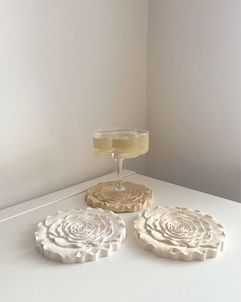 Peony bardak altlığı 3 lü set 