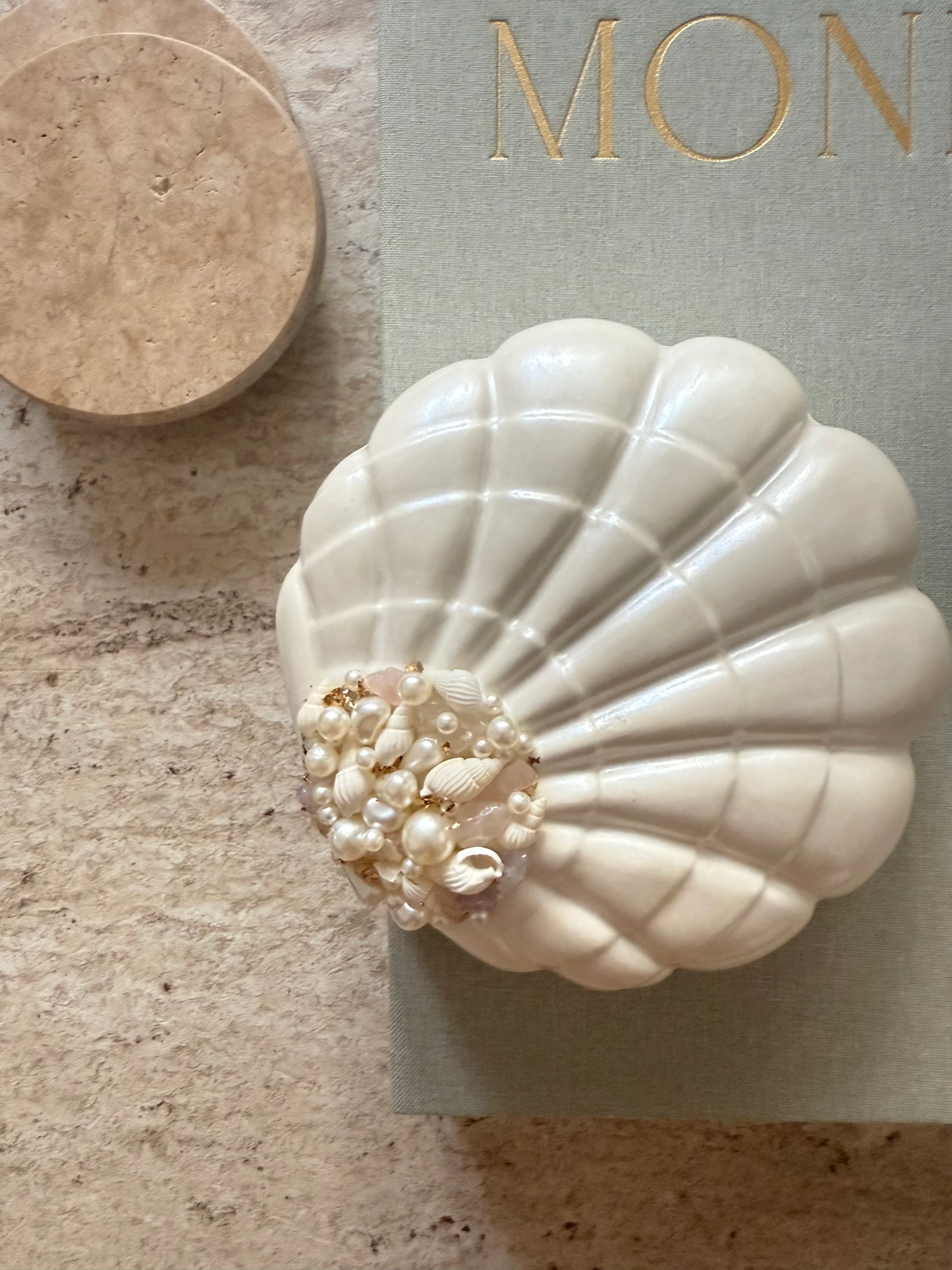 Doğal taş istiridye kutu