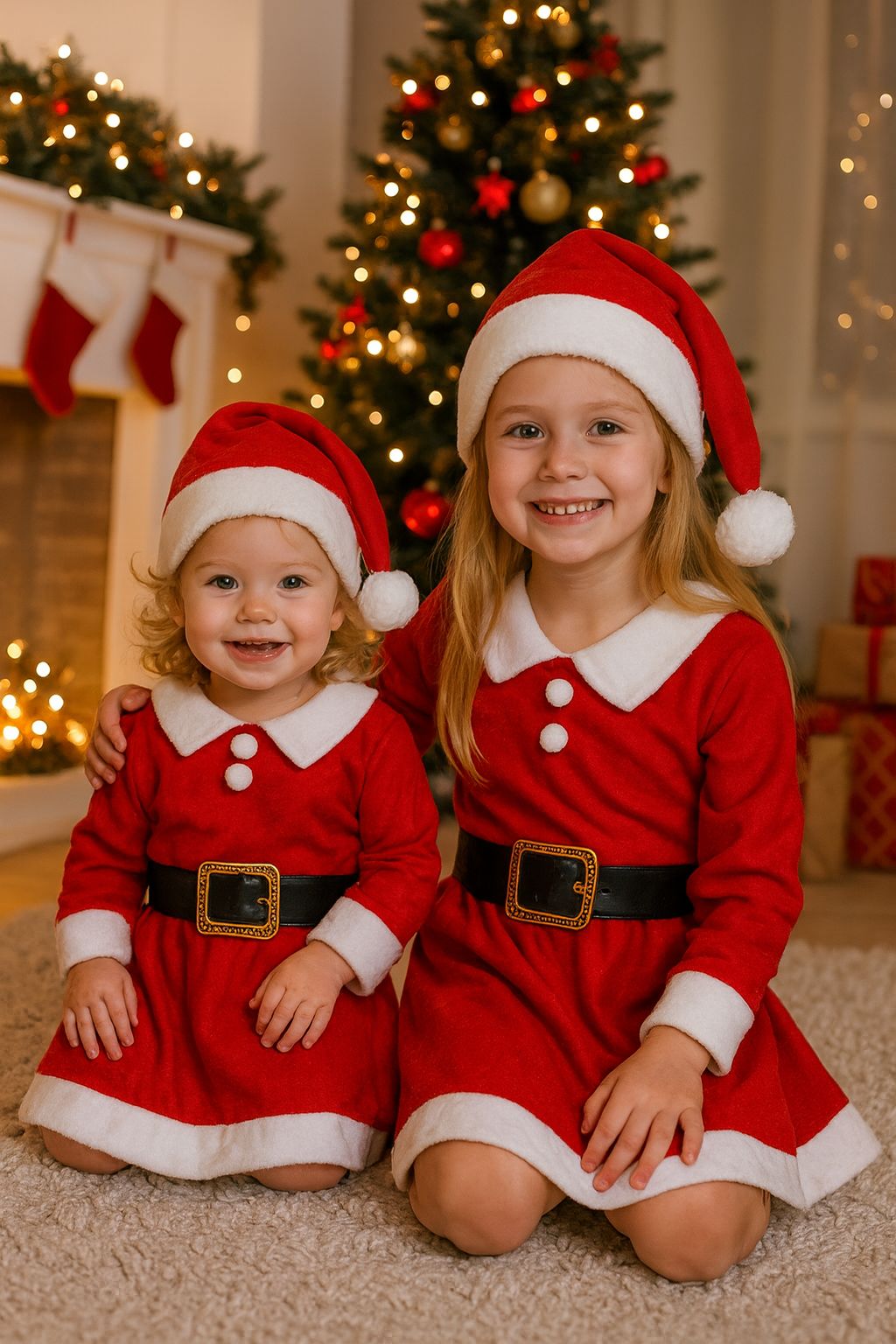 KIZ ÇOCUK YILBAŞI KOSTÜMÜ NOEL ELBİSE