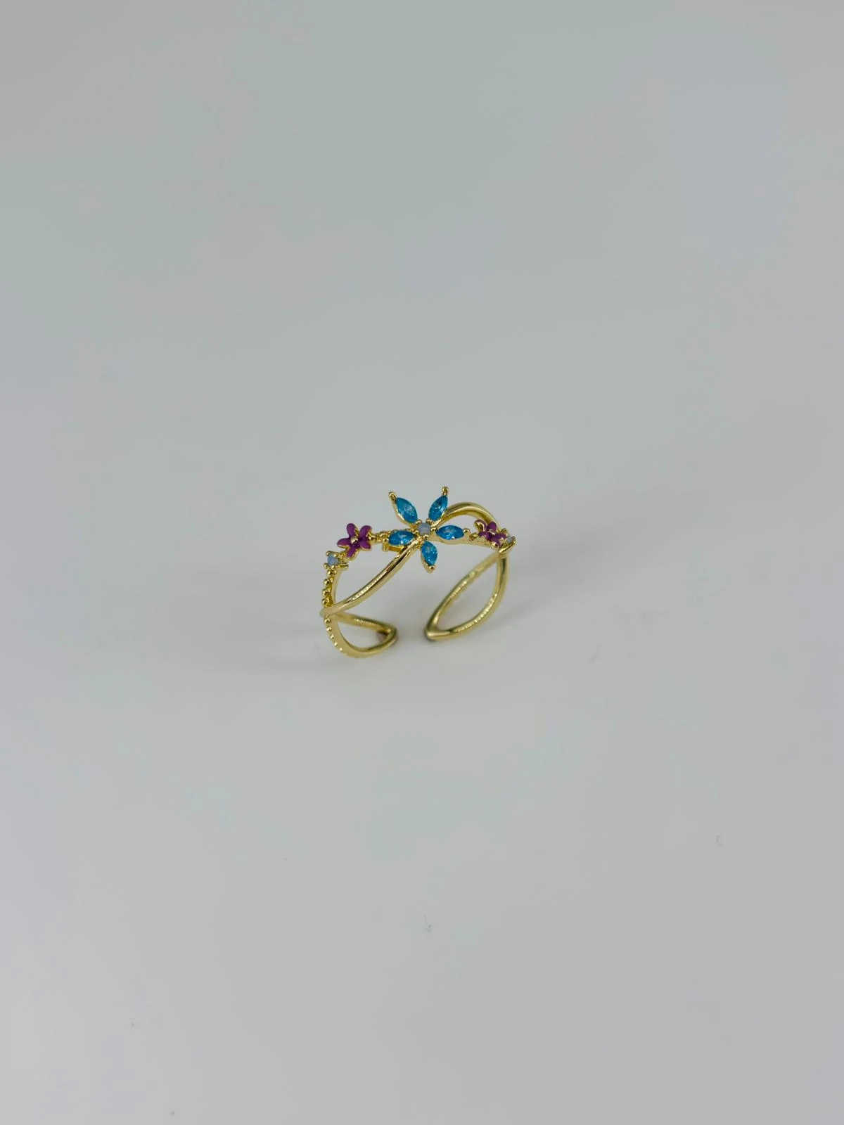 14 K GOLD KAPLAMA ZİRKON TAŞLI YÜZÜK 