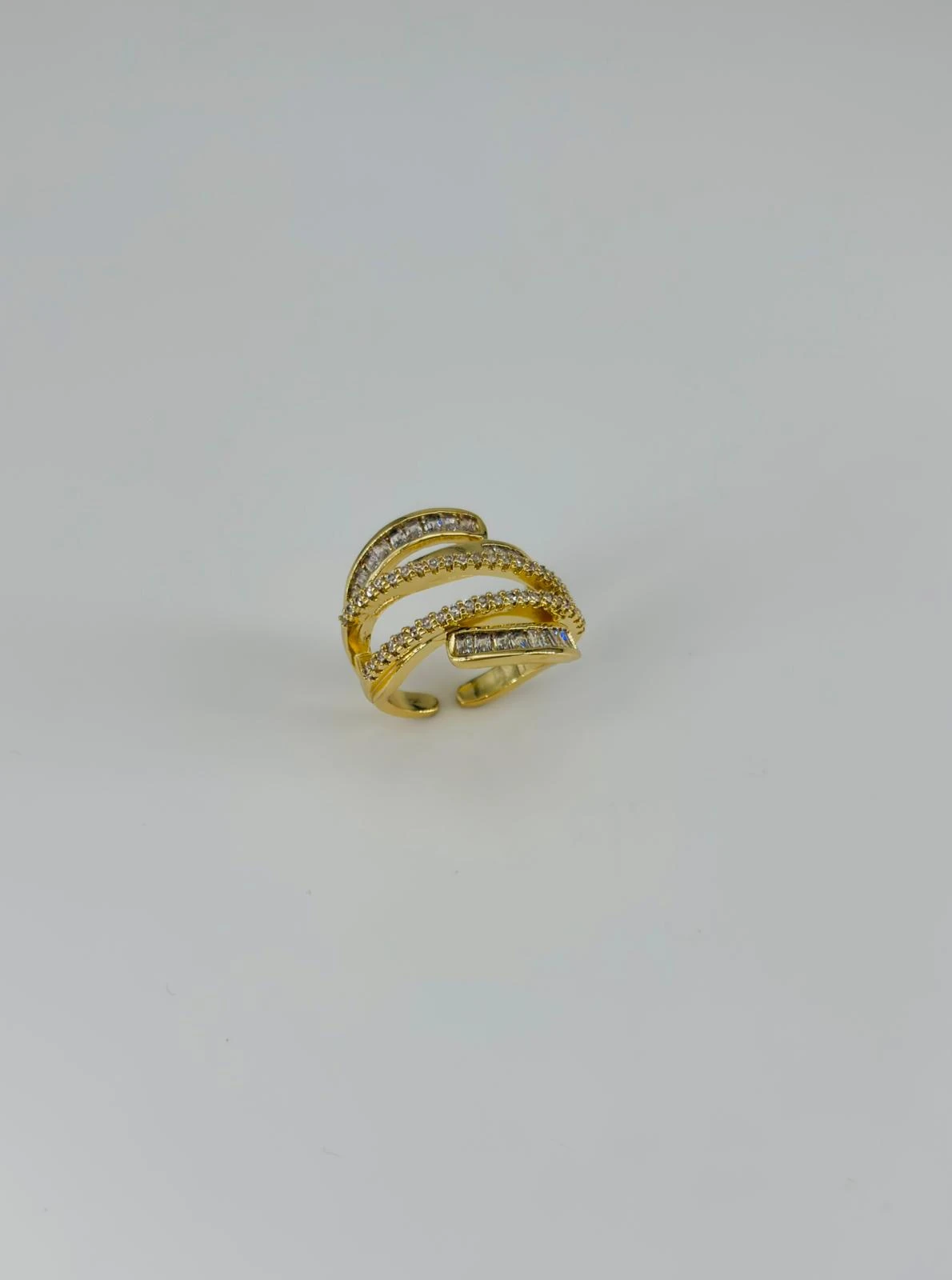 14 K GOLD KAPLAMA ZİRKON TAŞLI YÜZÜK 