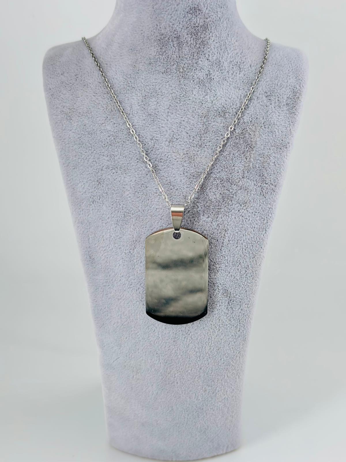 PLAKA TASARIM BÜYÜK BOY ÇELİK ERKEK KOLYE 