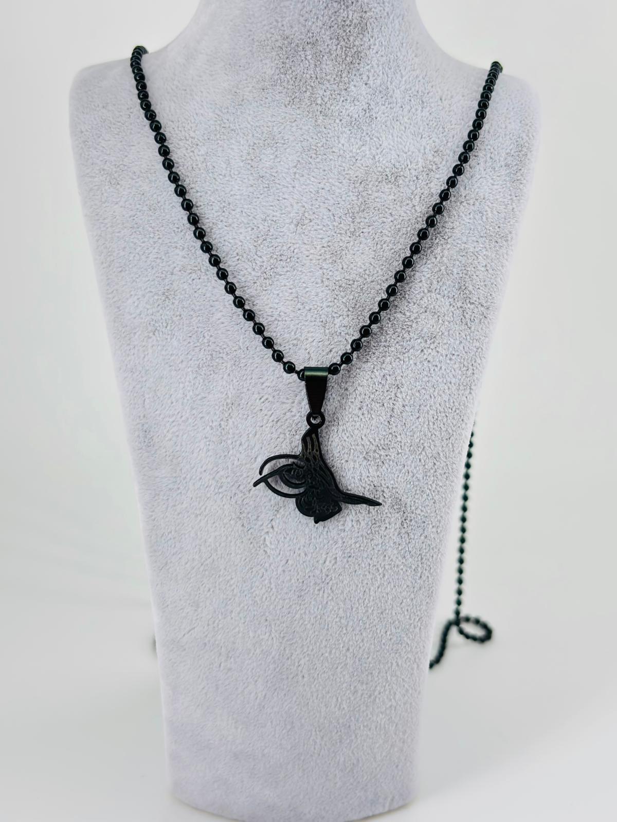 TUĞRA TASARIMI  ÇELİK ERKEK KOLYE 