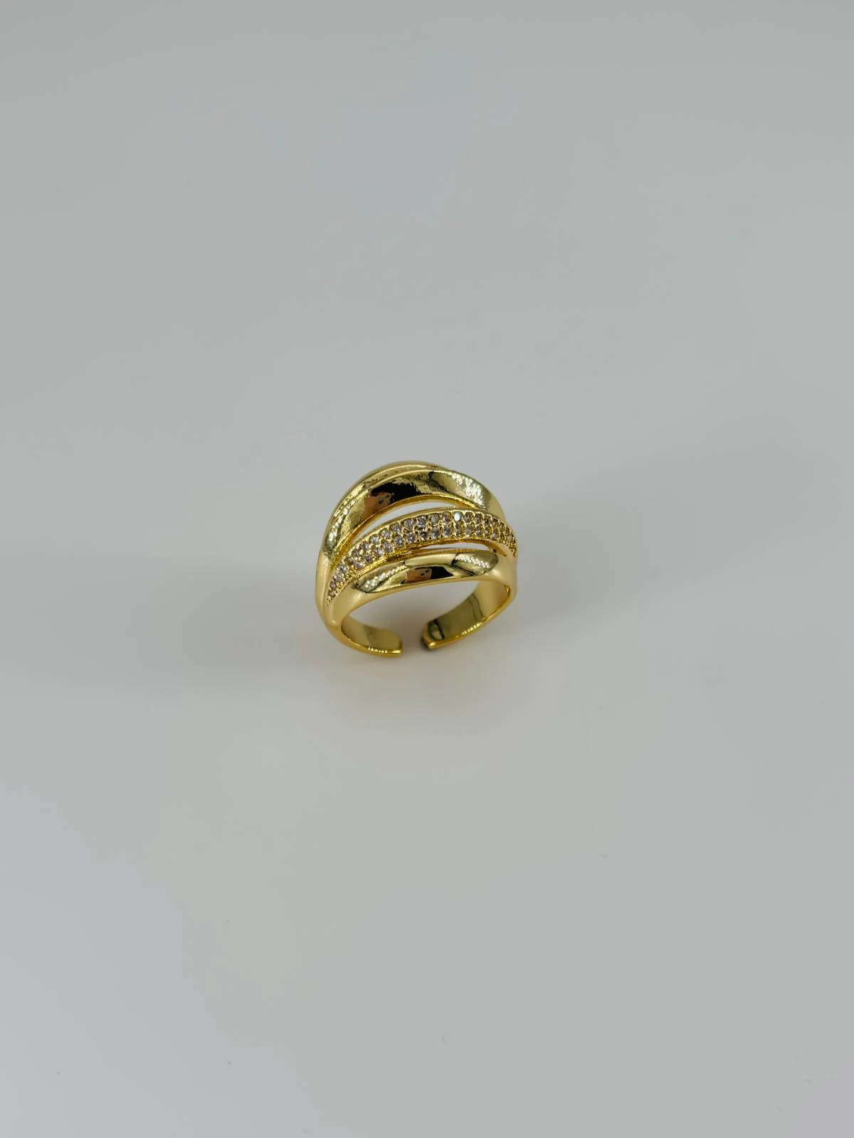 14 K GOLD KAPLAMA ZİRKON TAŞLI YÜZÜK 