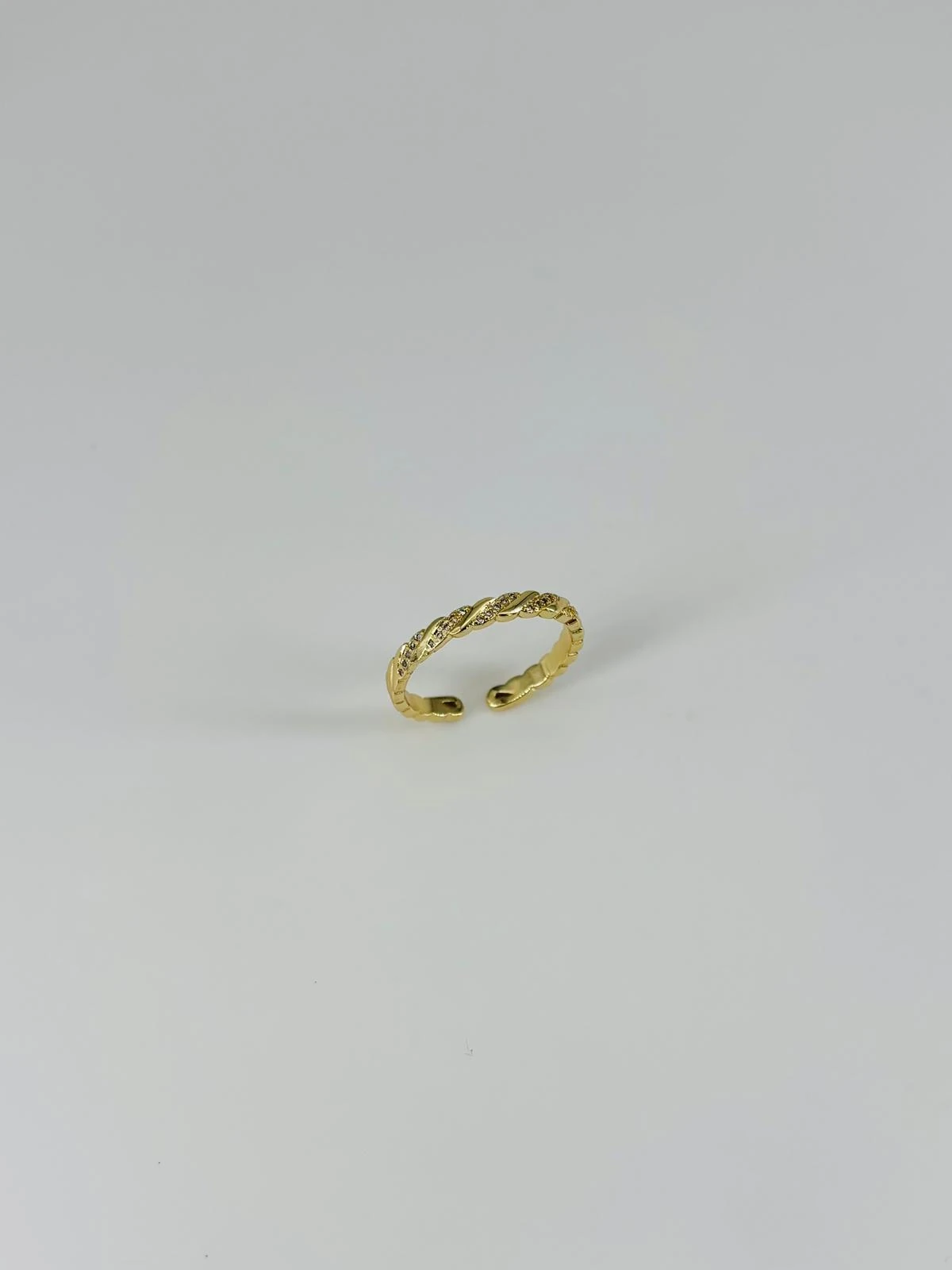 14 K GOLD KAPLAMA ZİRKON TAŞLI YÜZÜK 