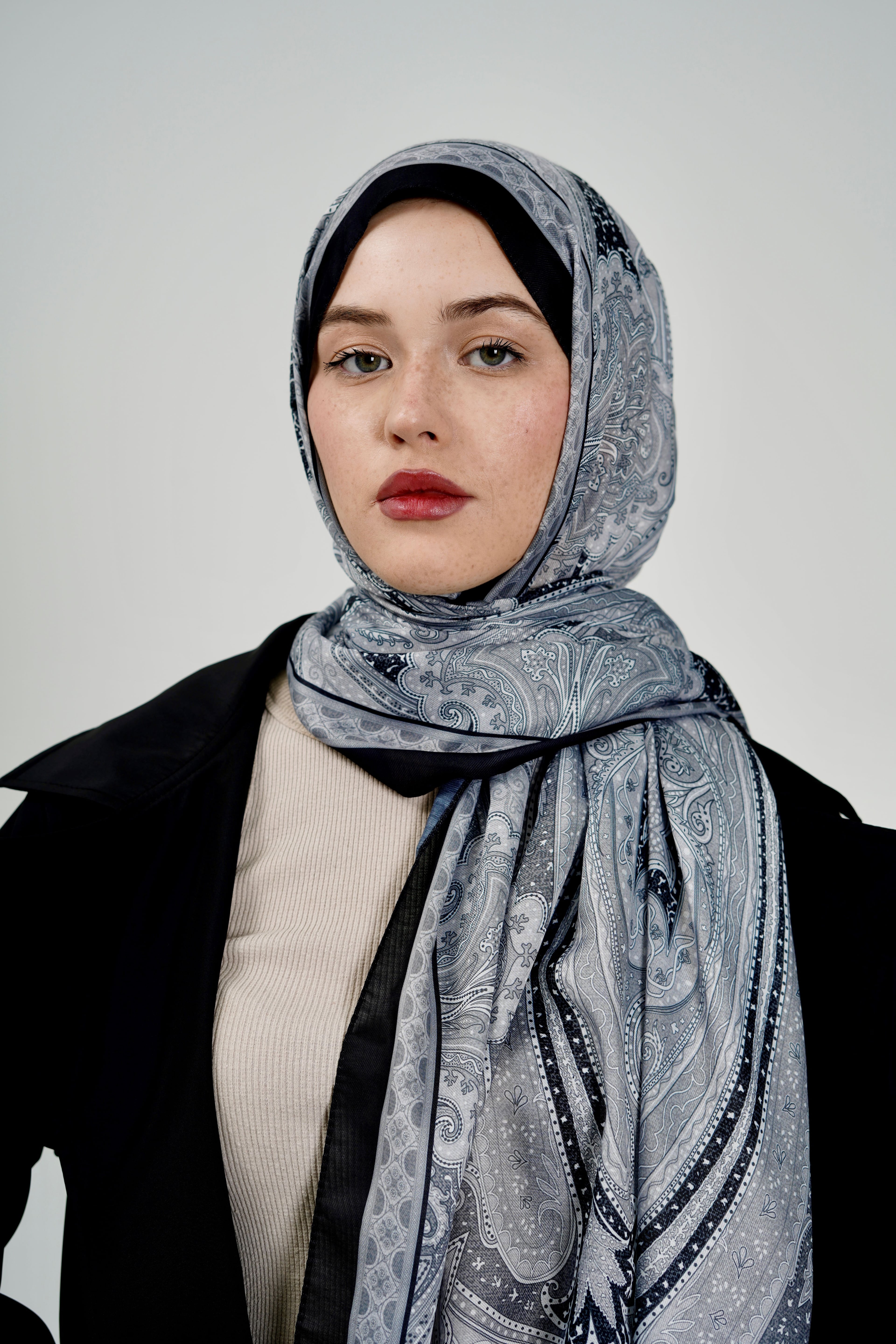 Etnik Desen Şal  - Siyah İnci