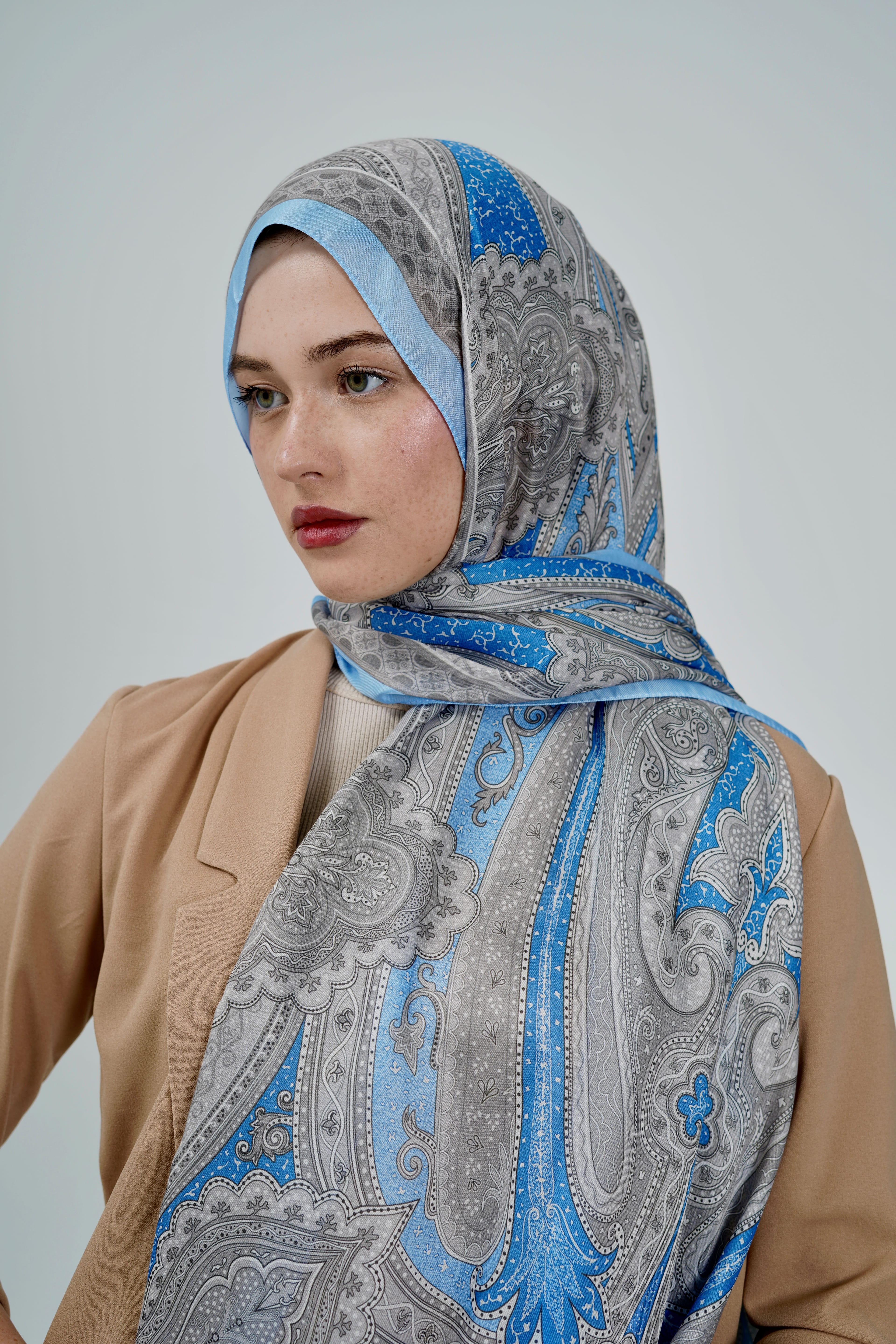 Etnik Desen Şal  - Mavi Düş