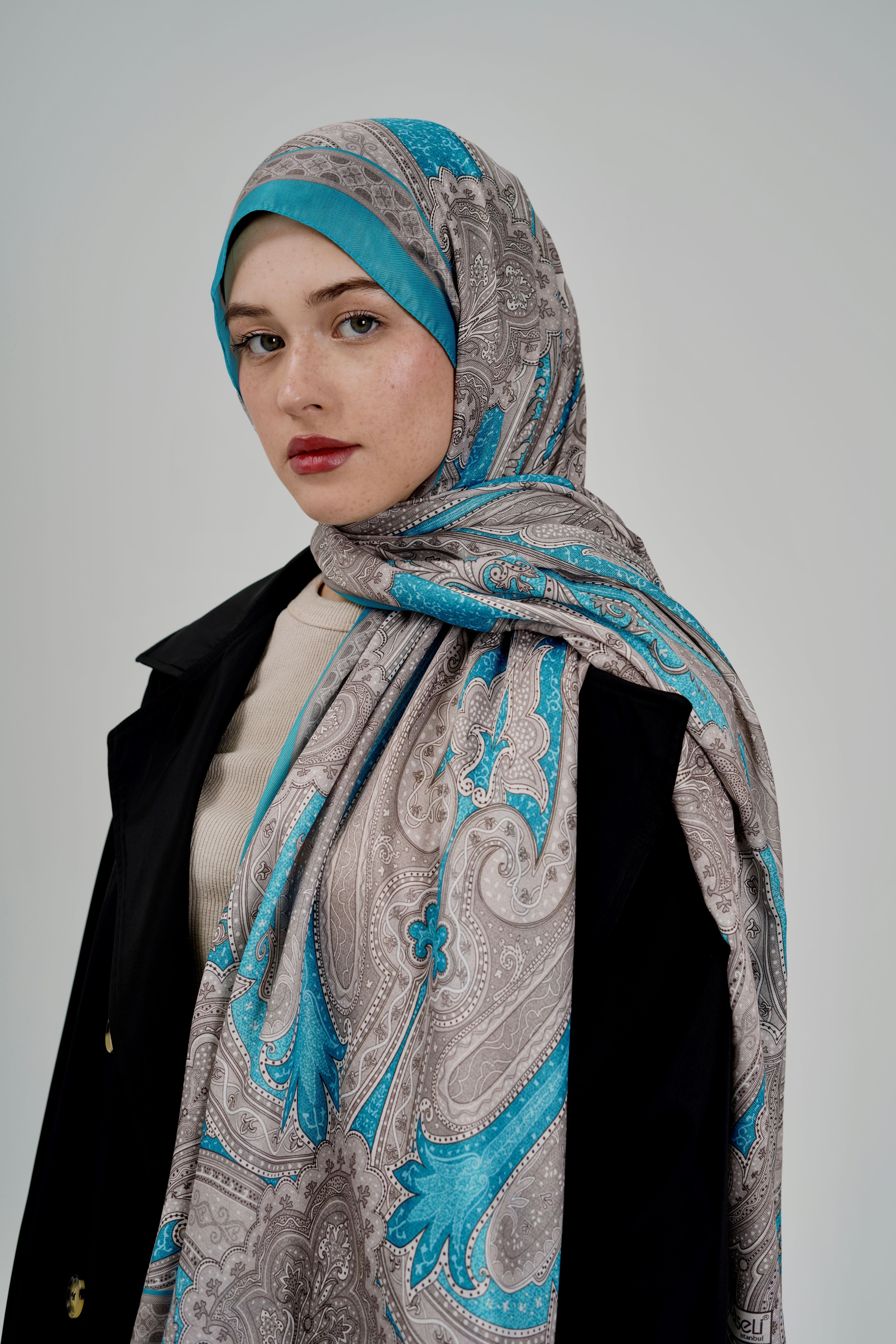 Etnik Desen Şal  - Turkuaz
