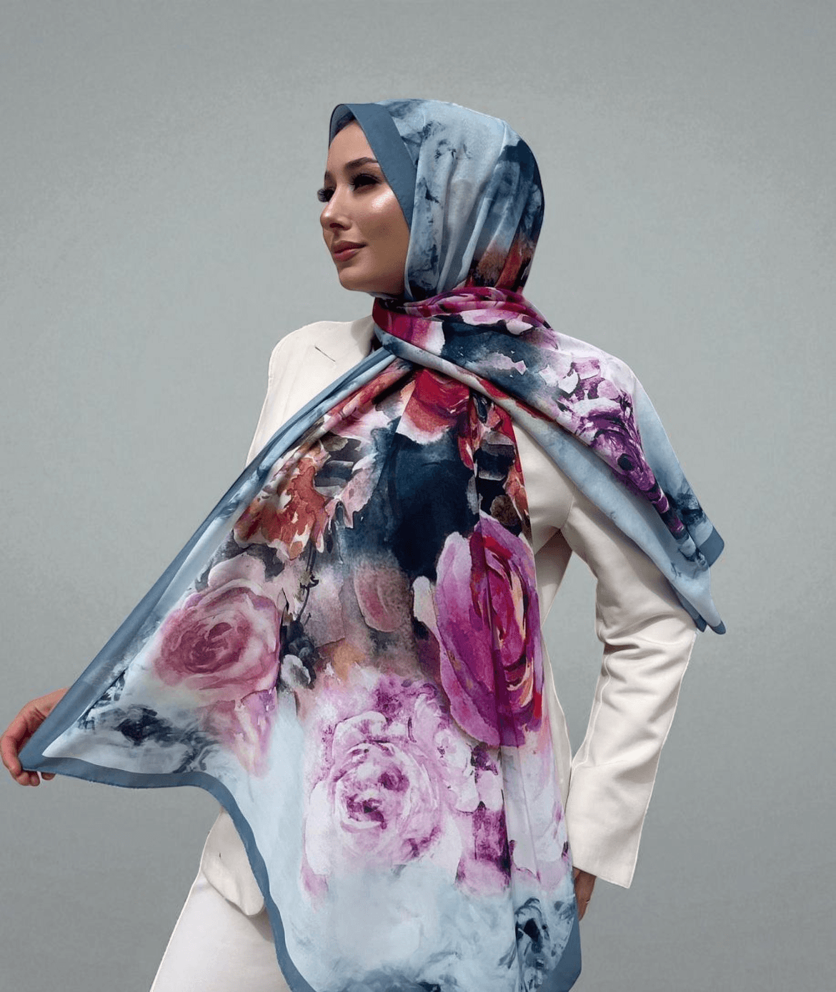 Rosina Desen Soft Şal - Fırtına Mavisi