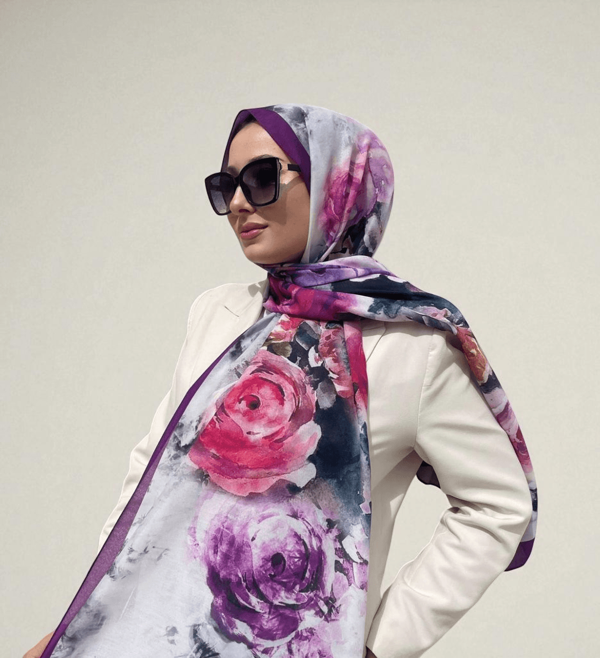 Rosina Desen Soft Şal - Lavanta Bahçesi