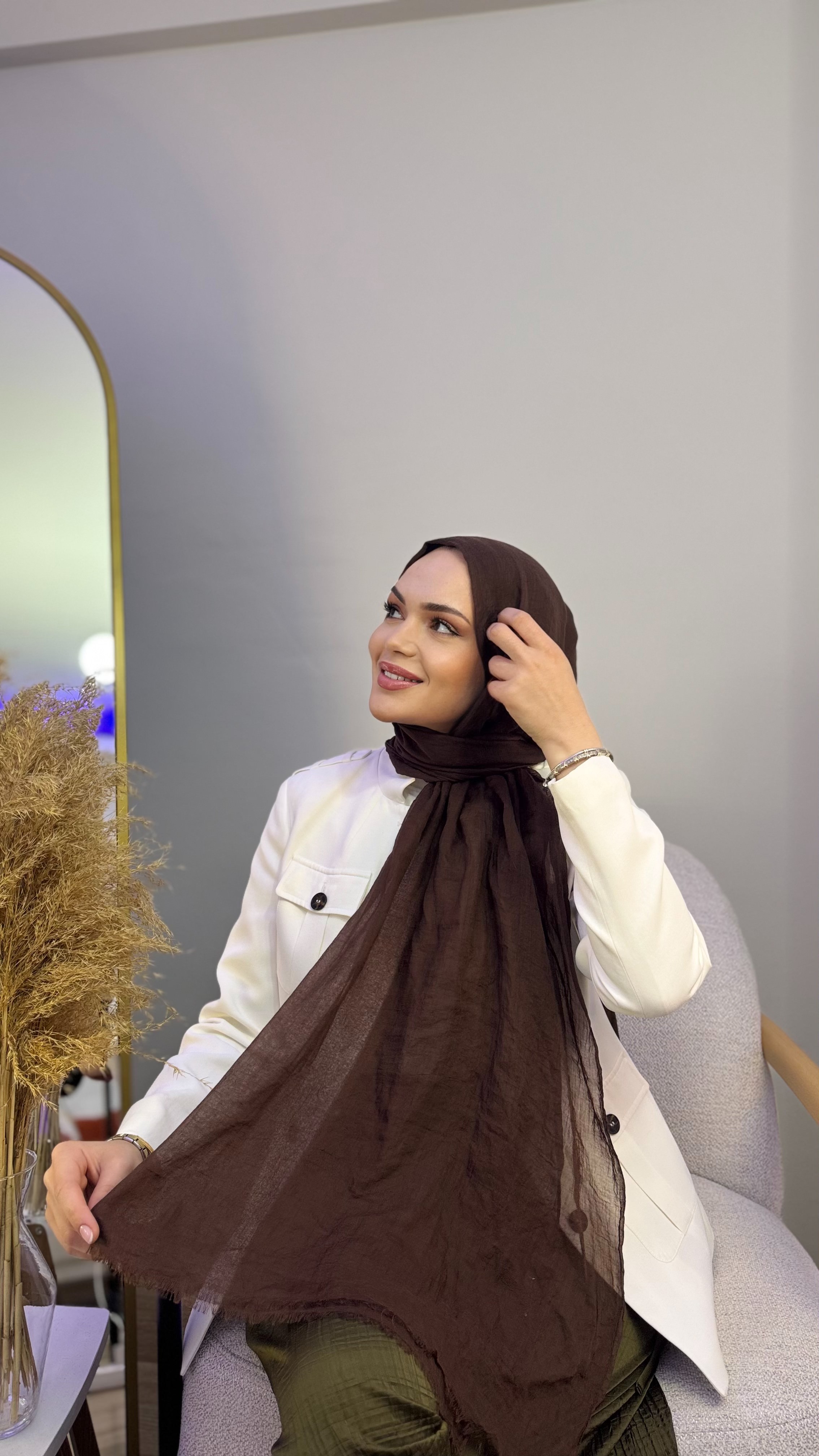Açık Tobacco Brown Konfor Şal