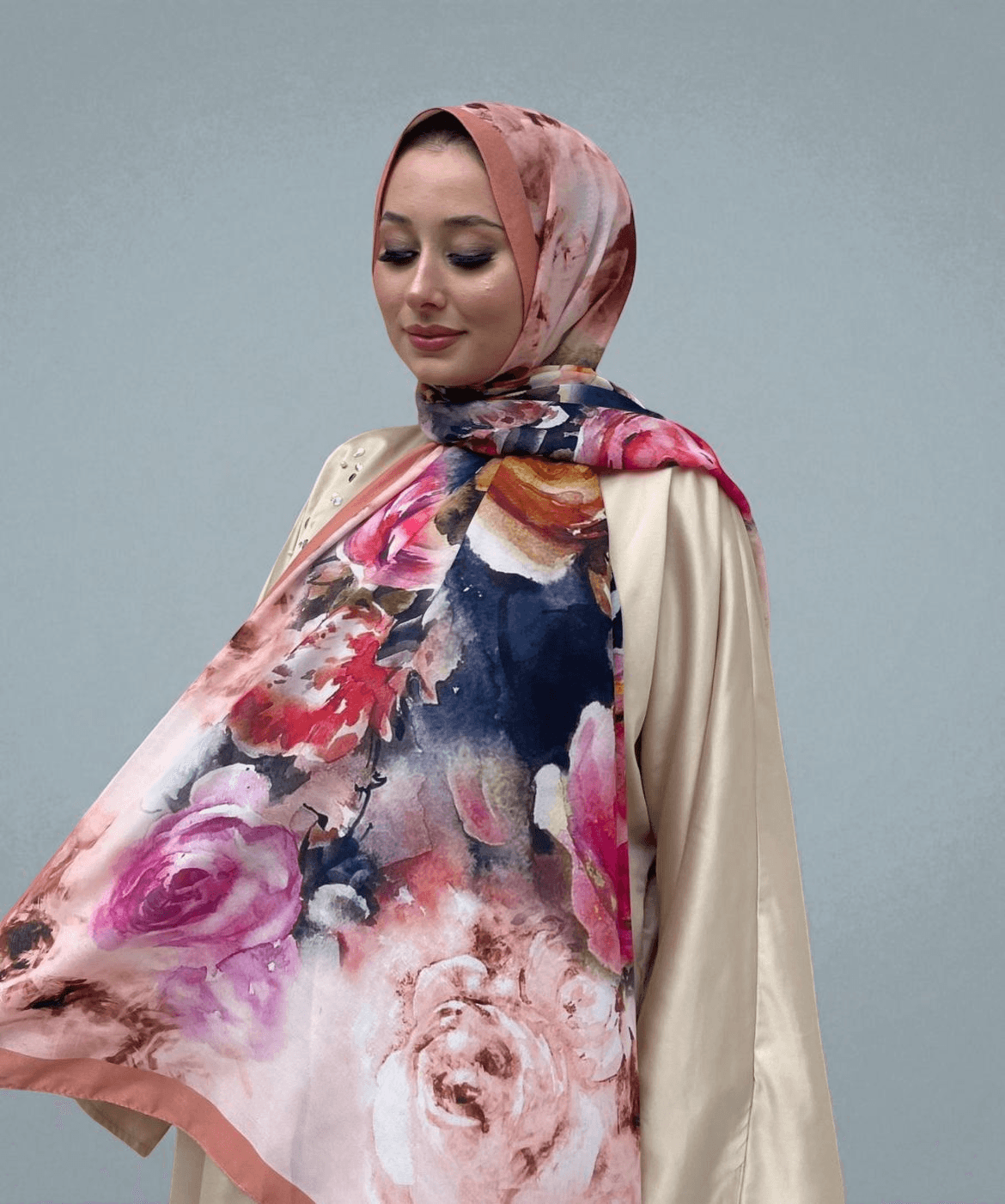 Rosina Desen Soft Şal - Somon