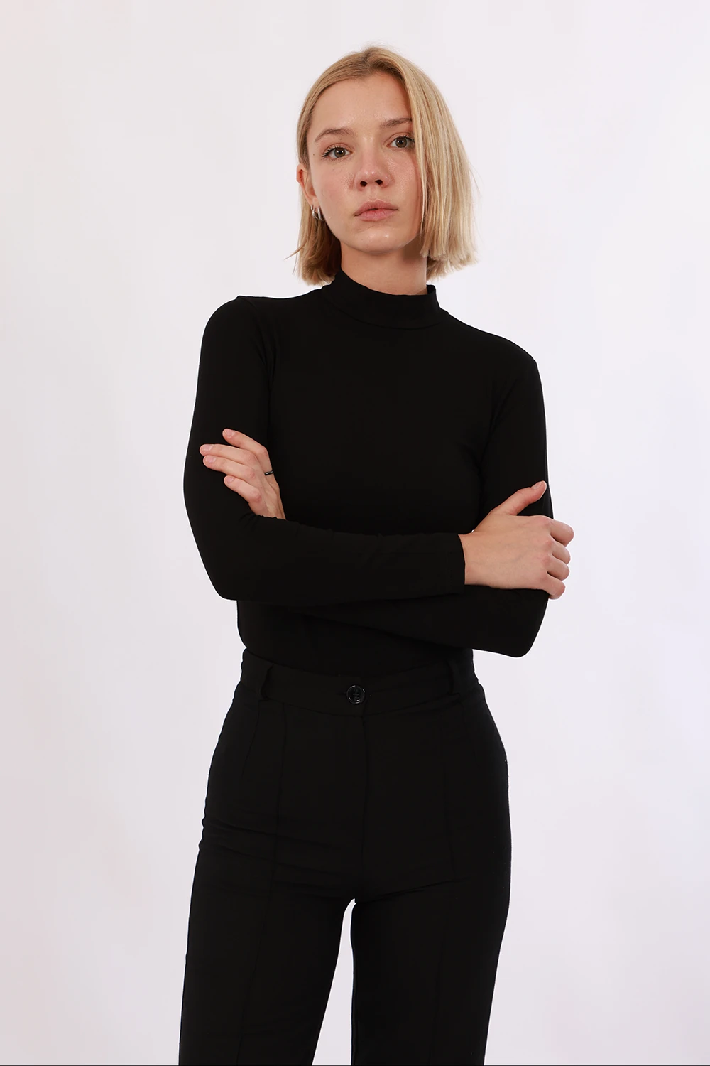 Uzun Kollu Basic Body - Siyah