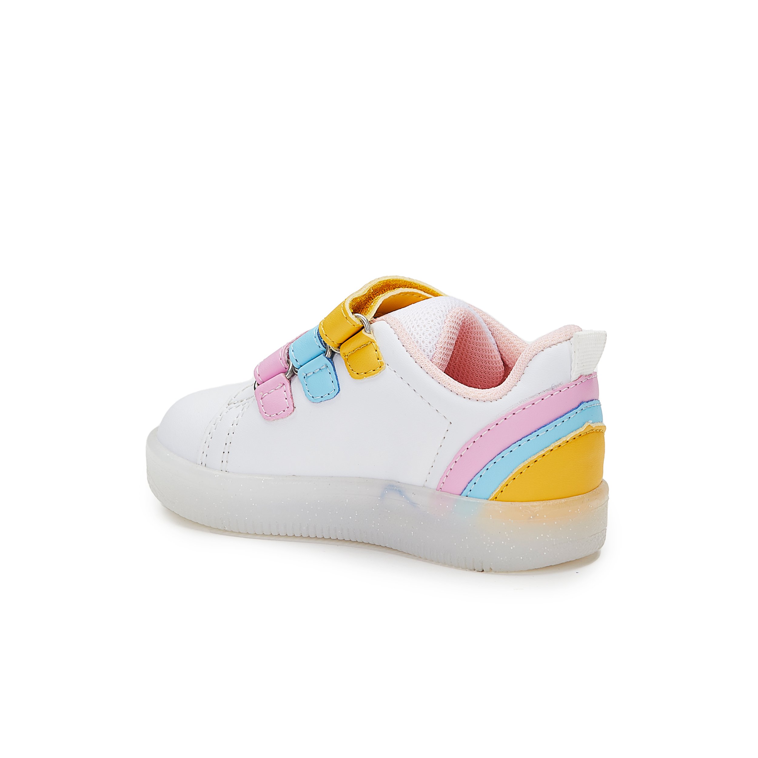 Sun Model Işıklı Rahat Kız Bebek ve Çocuk Beyaz/Pembe Sneaker