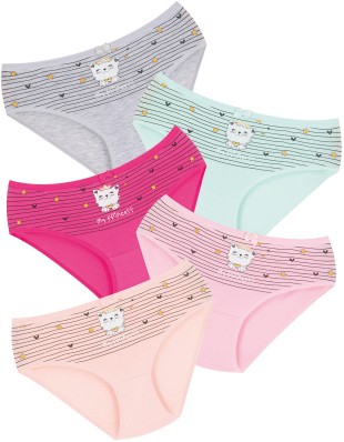 010 Kız Çoçuk Mix Color 5'li Paket Baskılı Külot