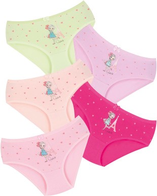 008 Kız Çoçuk Mix Color 5'li Paket Baskılı Külot