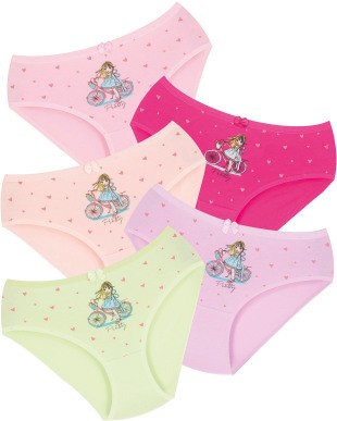 008 Kız Çoçuk Mix Color 5'li Paket Baskılı Külot