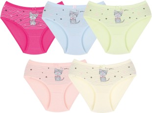 011 Kız Çocuk Mix Color 5'li Paket Baskılı Külot
