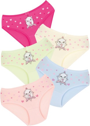 011 Kız Çocuk Mix Color 5'li Paket Baskılı Külot