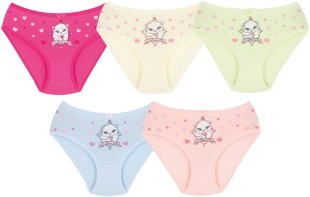 011 Kız Çocuk Mix Color 5'li Paket Baskılı Külot