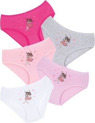 005 Kız Çoçuk Mix Color 5'li Paket Baskılı Külot