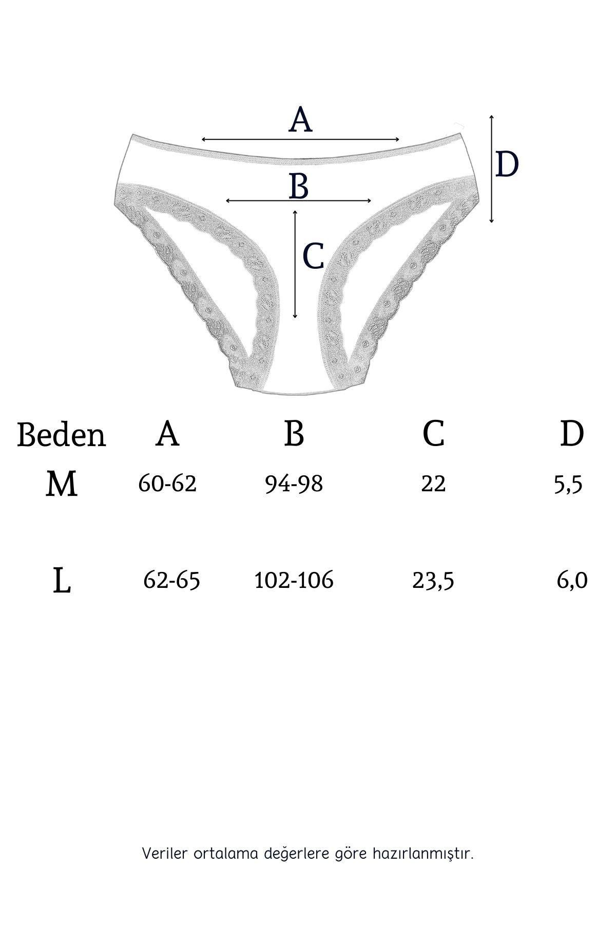 1901 Kaşkorse Dantel Paça Bikini Külot Paketi