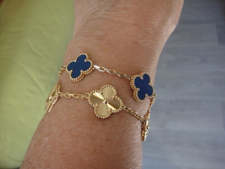 Van Cleef Parlak 5 Motif Bileklik (İthal)