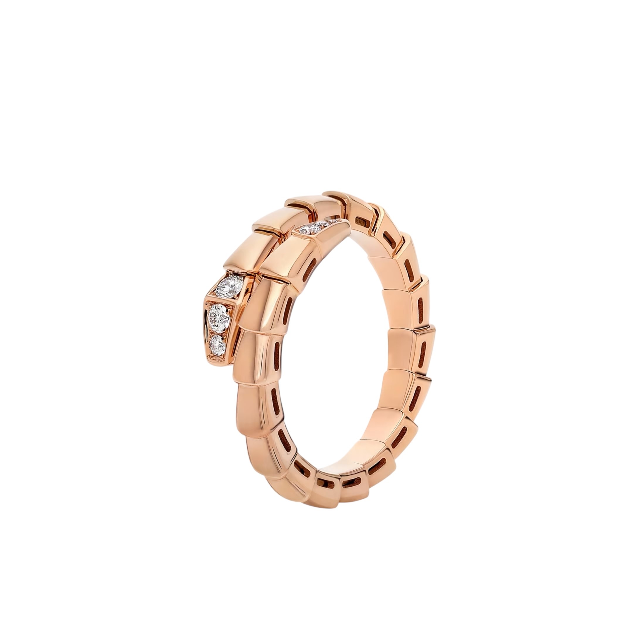 Bulgari Serpenti Vaper Tek Sıra Yüzük  - Rose Gold