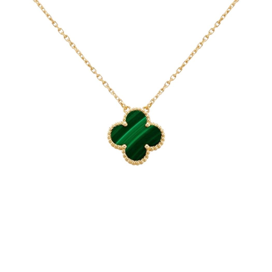 Van Cleef Tek Motif Kolye (İthal) - Yeşil