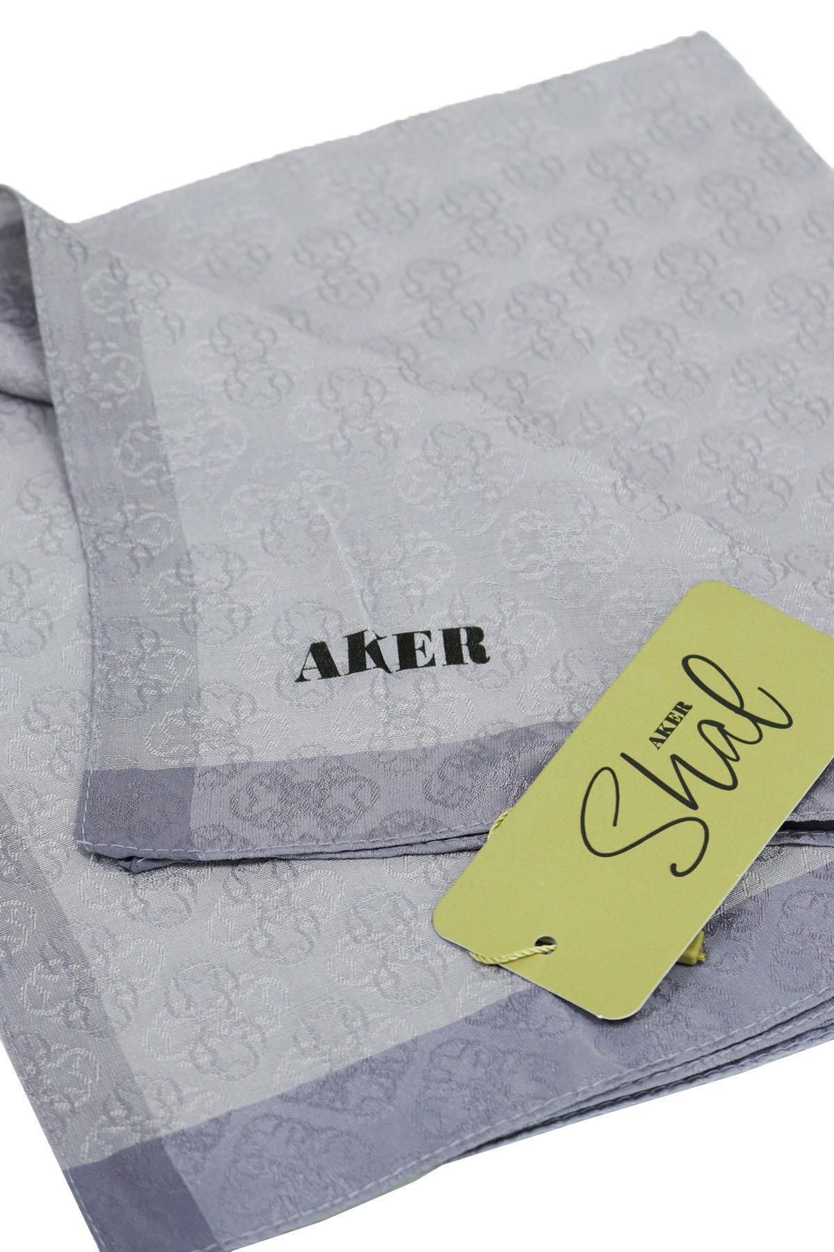 Jakarlı Eşarp - Monogram Desen - BF6060950-971 - Gri