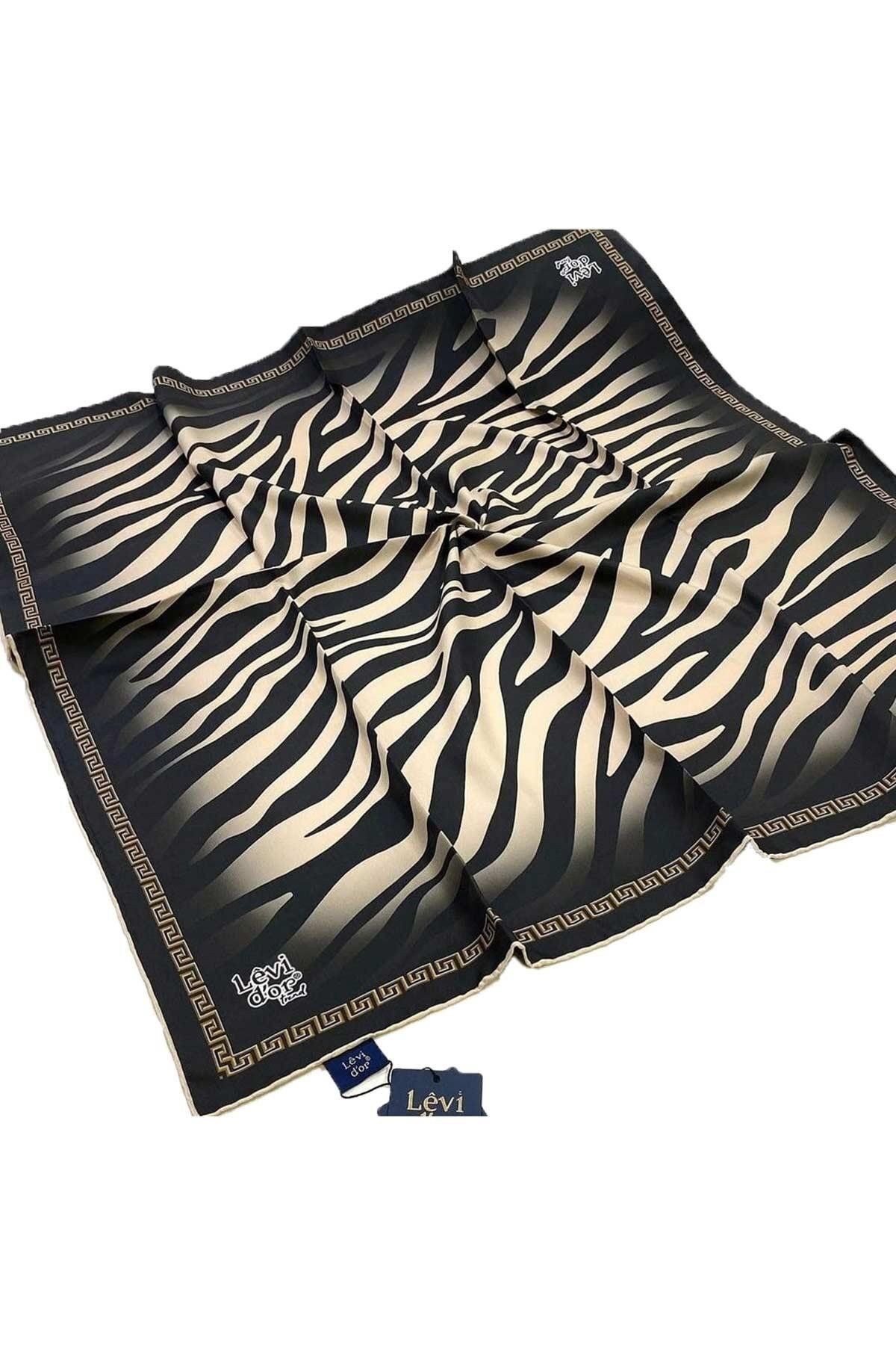 Yeni Sezon Zebra Desen Trend Polyester 90x90 Twill (TİVİL) Eşarp Modeli Tesettür Nağme Ldt14