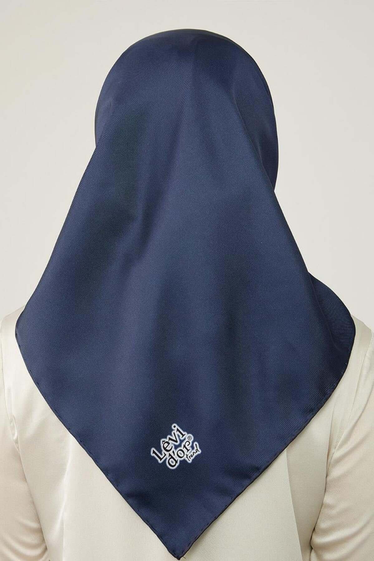 Lacivert Düz Twill Eşarp