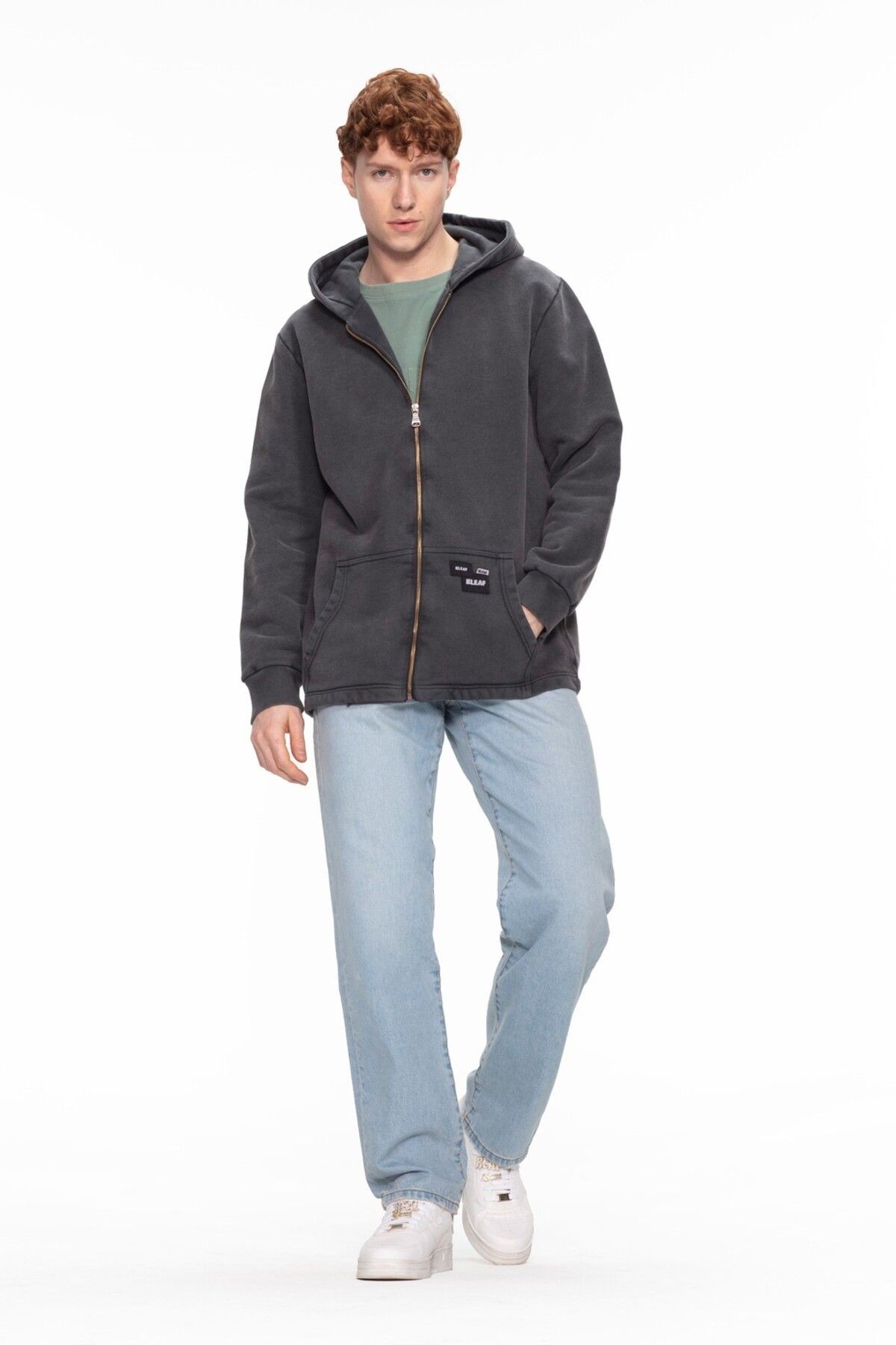 Hooded Zipper Closure Sweatshirt
