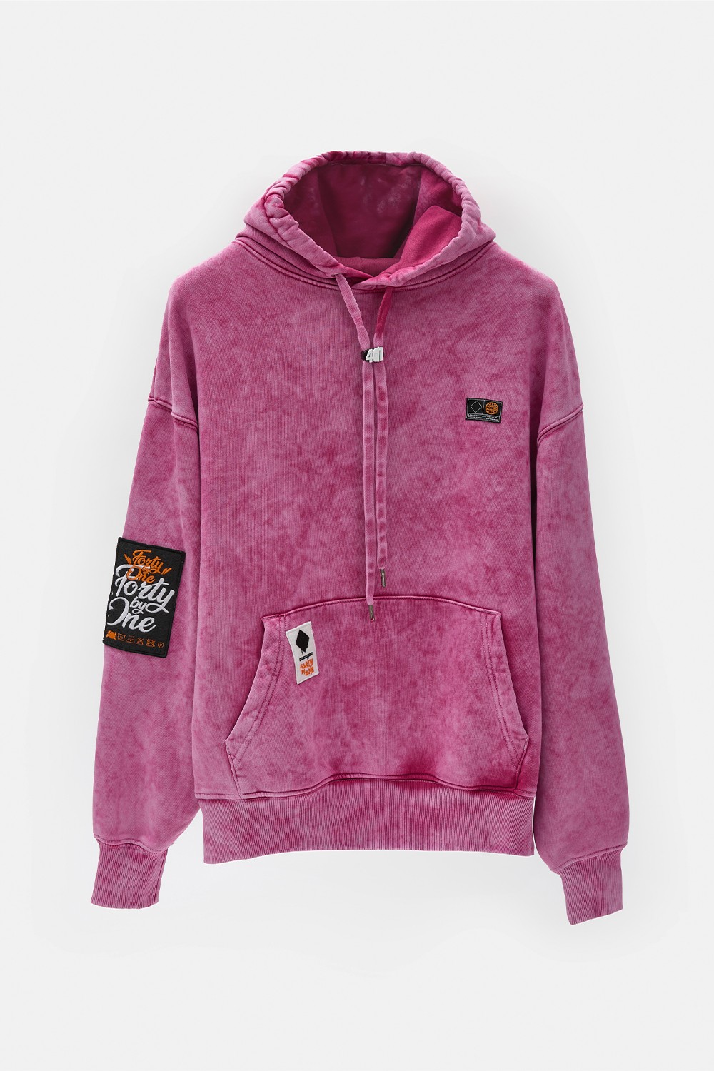 Yıkamalı Hoodie - 40by1 Edition - Berry Pink
