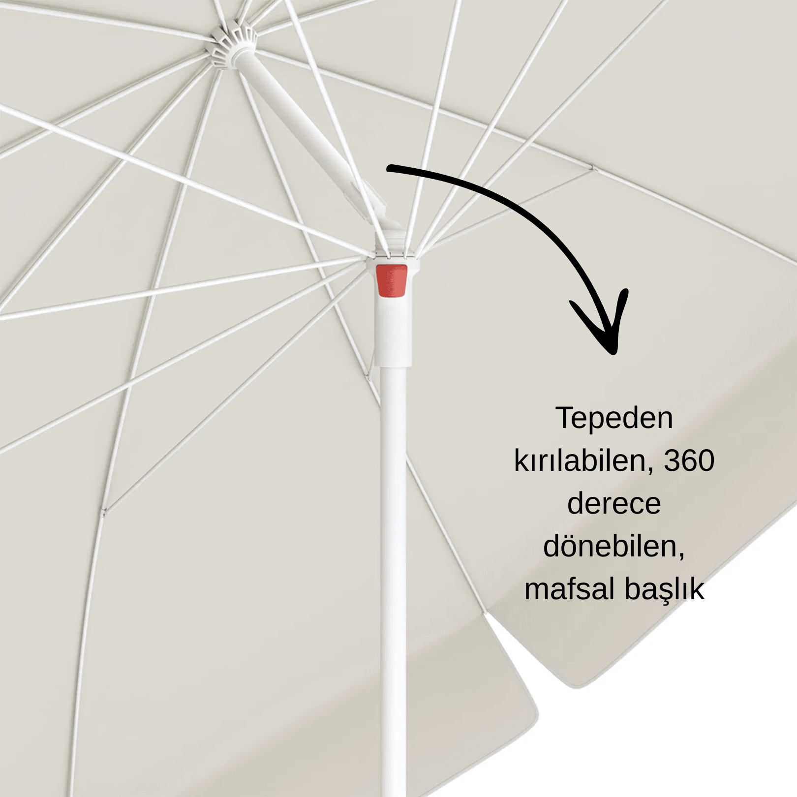 Plaj Şemsiyesi 200 cm | 10 Telli | 360 Derece Dönebilen