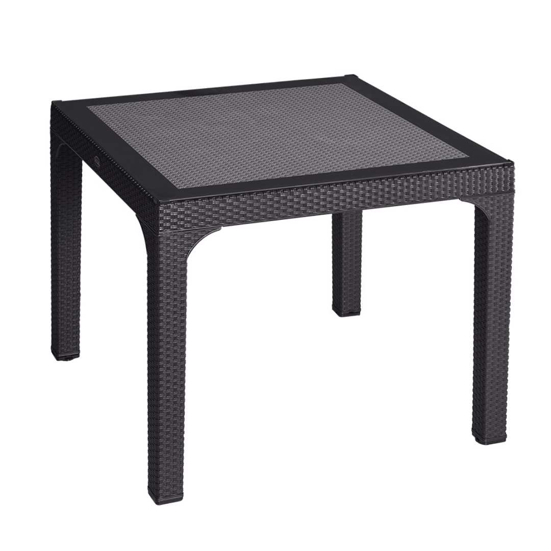 90x90 Comfort Rattan Camlı Masa