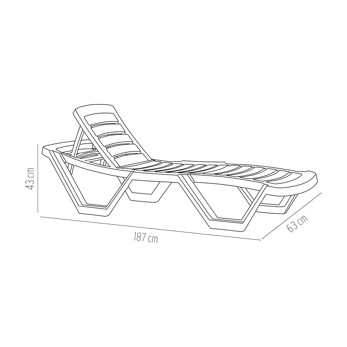 Holiday HZ140 Şezlong Capissi | Plastik Şezlong 