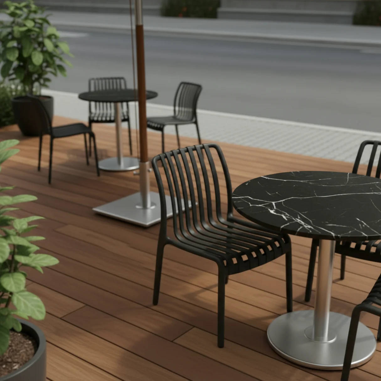 SK2 サインズ ラディアンス PFD 310 Paris Plastik Kafe Sandalyesi 2'li Set | İstiflenebilir Balkon ve