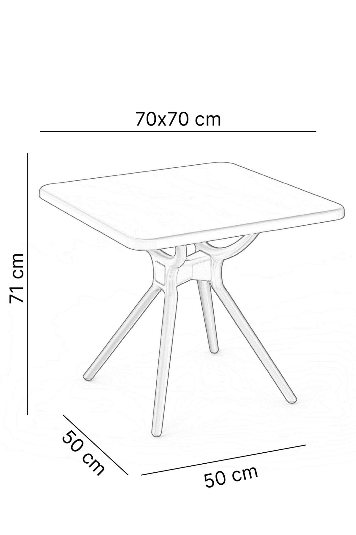 Himalaya 70x70 Kafe ve Bahçe Masası