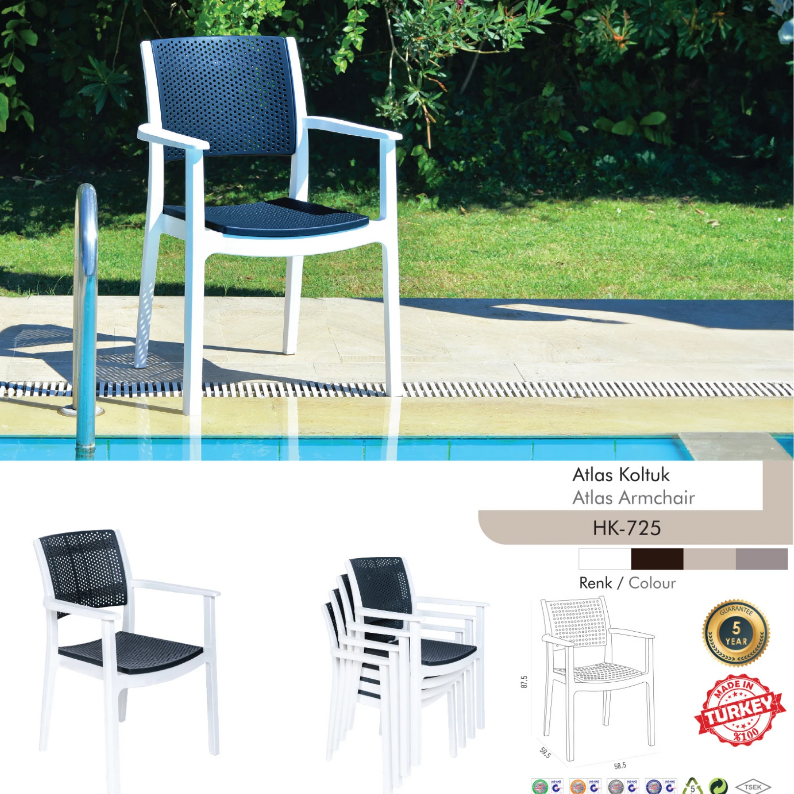 Holiday Atlas Sandalye 4’lü set