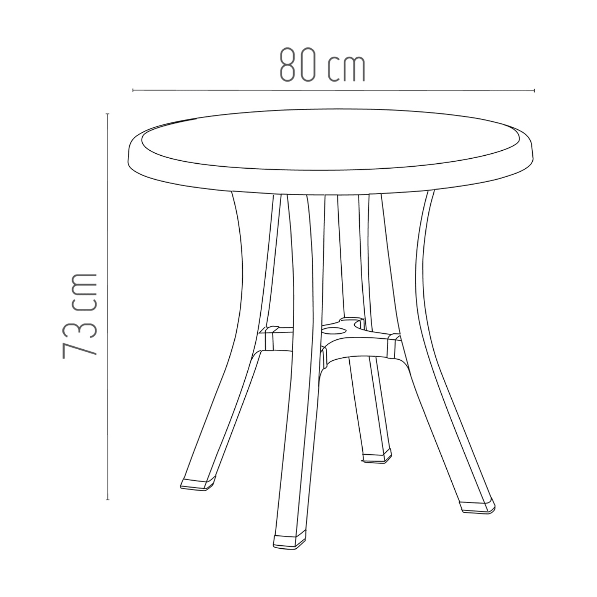 Royal Yuvarlak Balkon Masası 80 cm