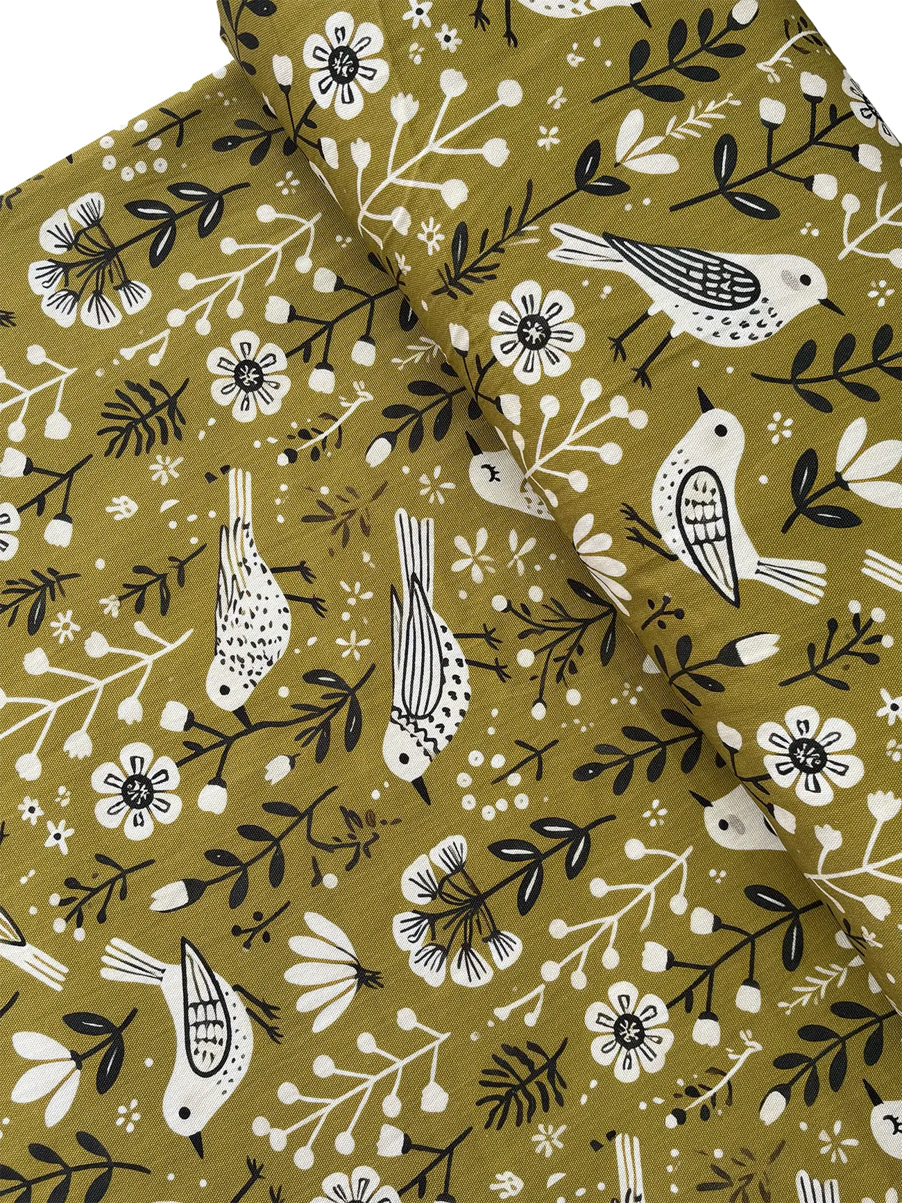 %100 Pamuk Kuş Desenli Kanvas Kumaş Serisi 