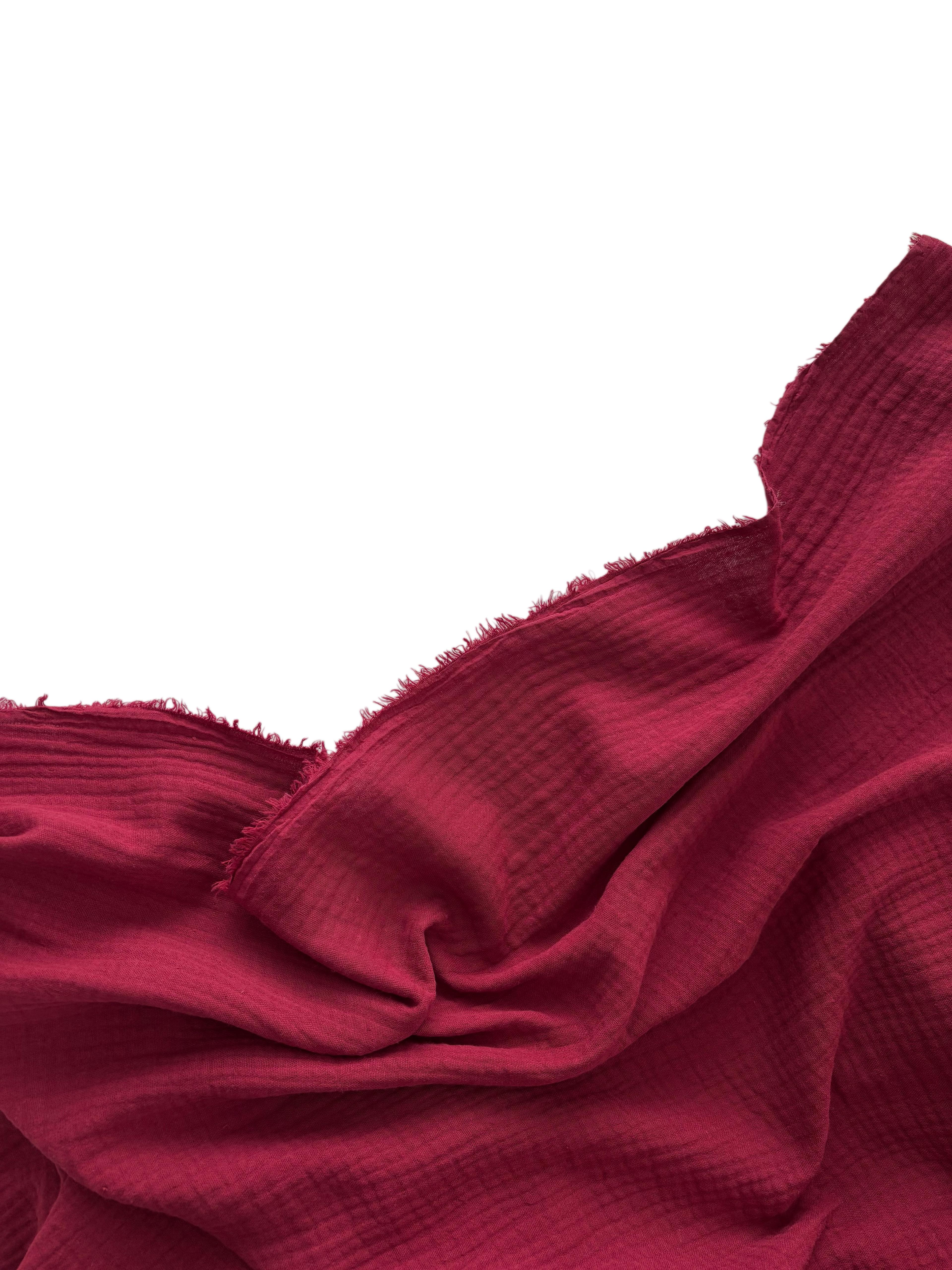 %100 Pamuk Bürümcük Müslin Kumaş Bordo 