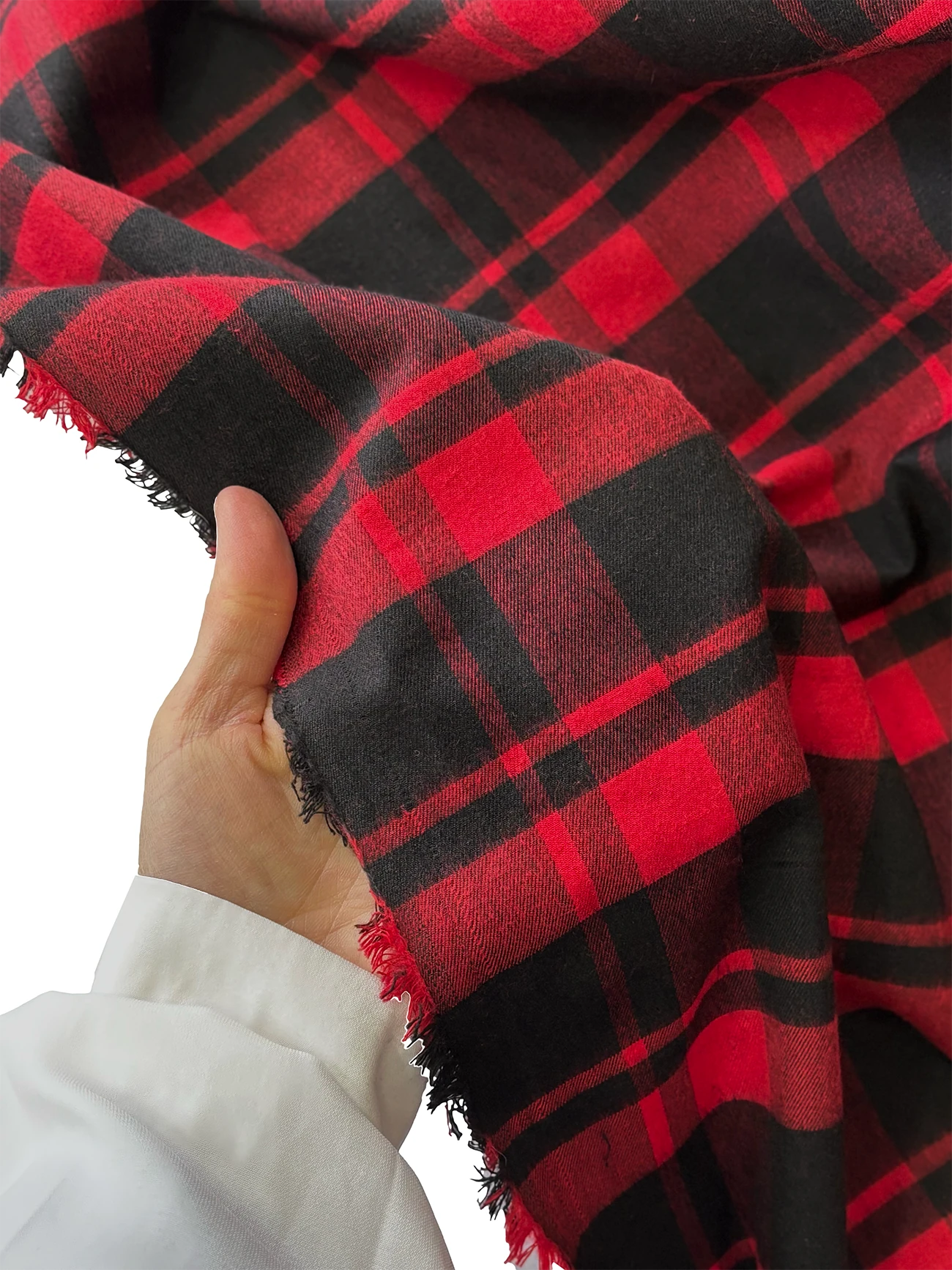 Flanel Doku Ekose Kumaş Kırmızı 