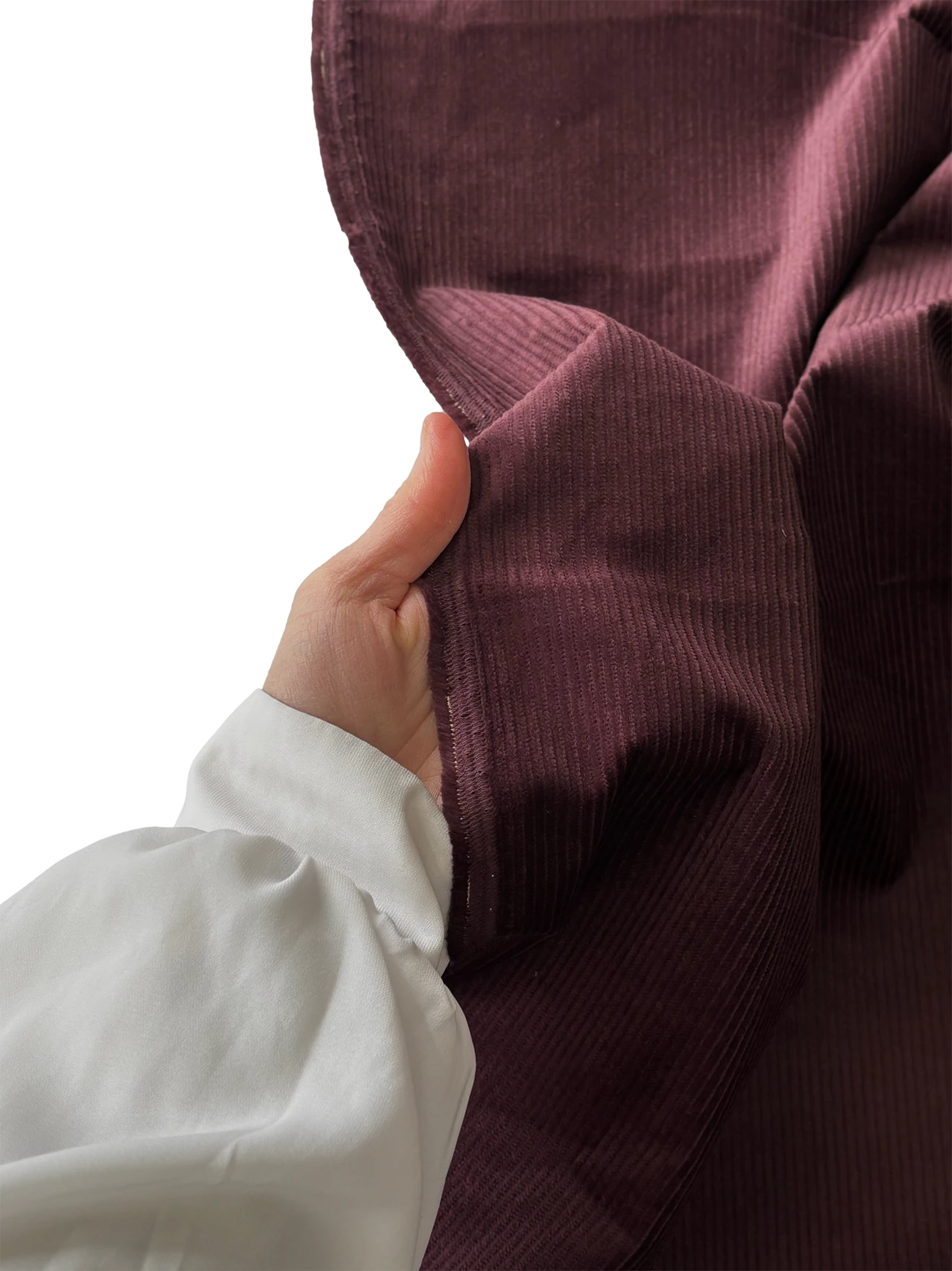  %100 Pamuk Fitilli Kadife Kumaş Mürdüm 