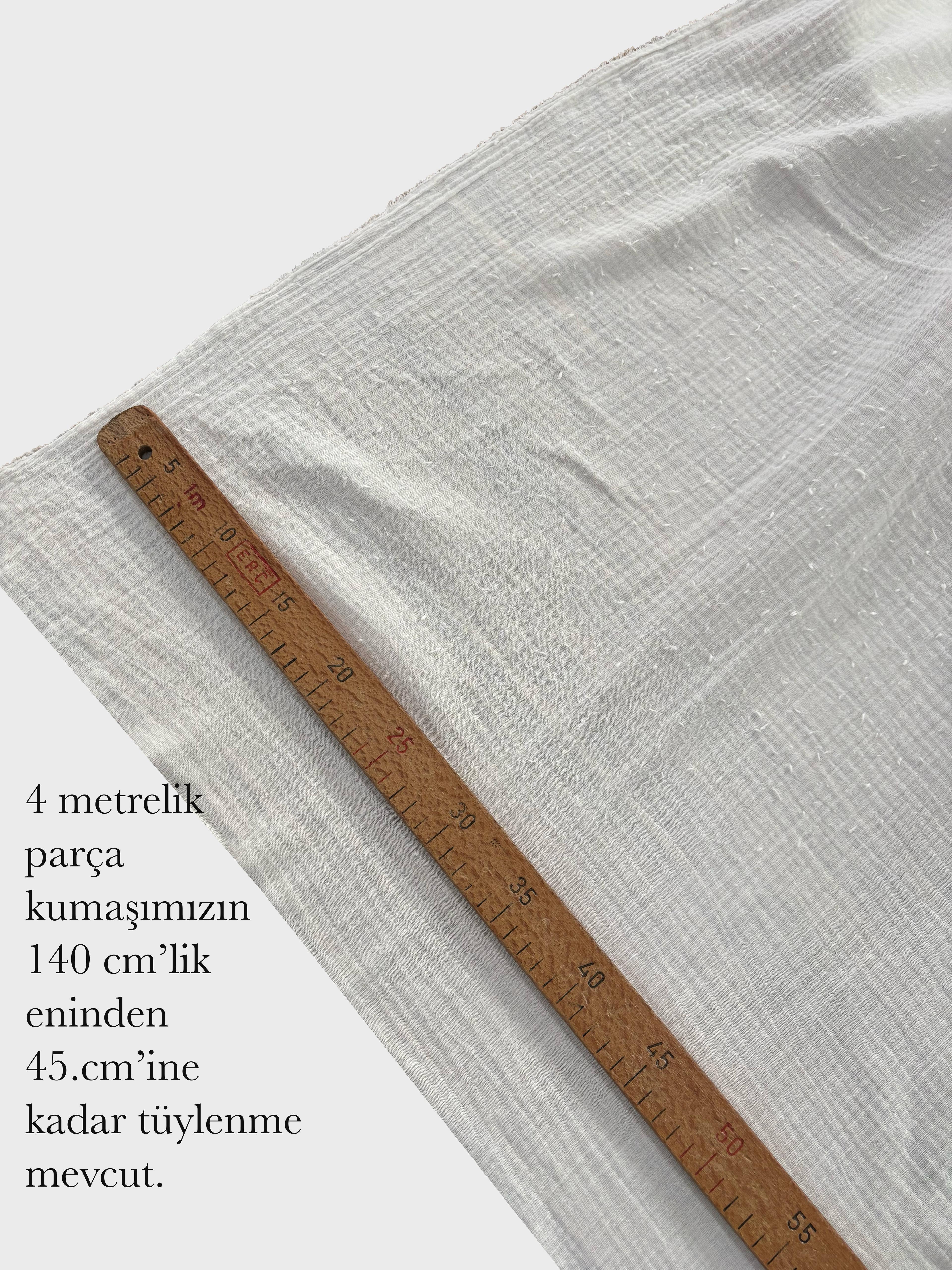 4 metrelik %100 Pamuk Müslin Kumaş Beyaz Outlet 