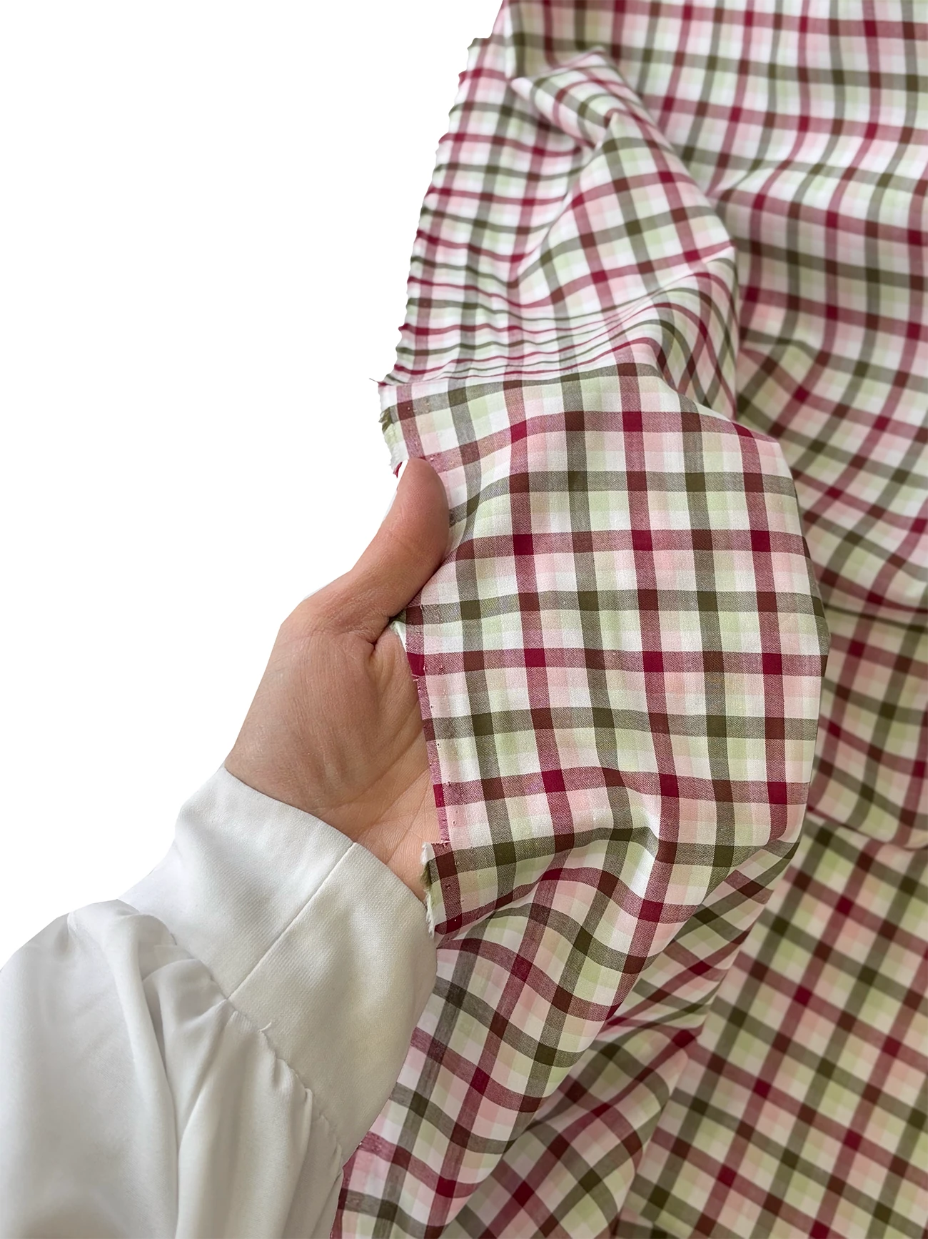 %100 Pamuk Ekose Kumaş Serisi  - Vişne